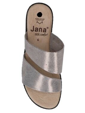 JANA Bronze Metallic Leather Two Strap Sandals sz EU39/US 9